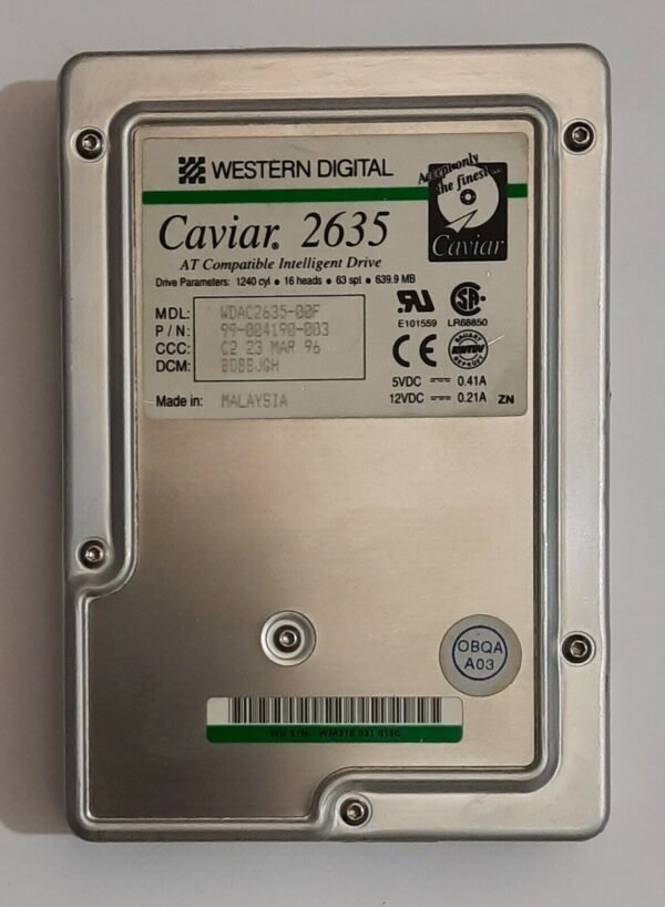 Western Digital Caviar 2635 IDE Festplatte (639MB, 1996)