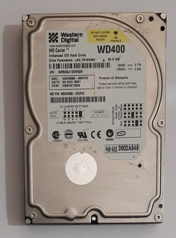 Western Digital Caviar WD400BB IDE Festplatte (40.0GB, 2001)