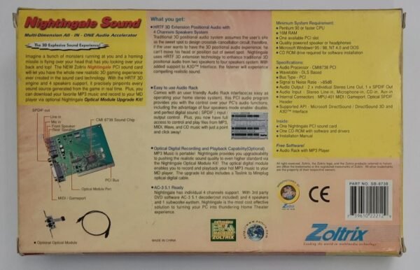 Zoltrix Nightingale SC-8738 PCI Soundkarte (CMI8738, 2000, retro, OVP) - Image 7