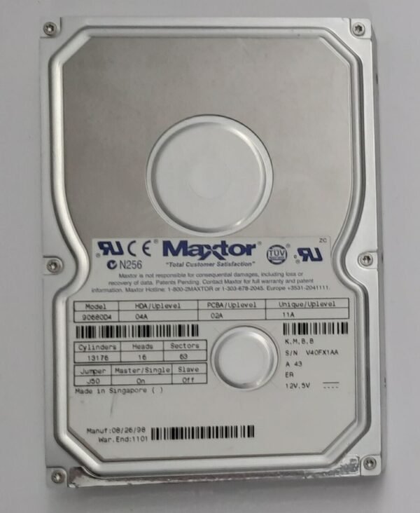 Maxtor 90680D4 IDE Festplatte (6.8GB, retro, 1998)