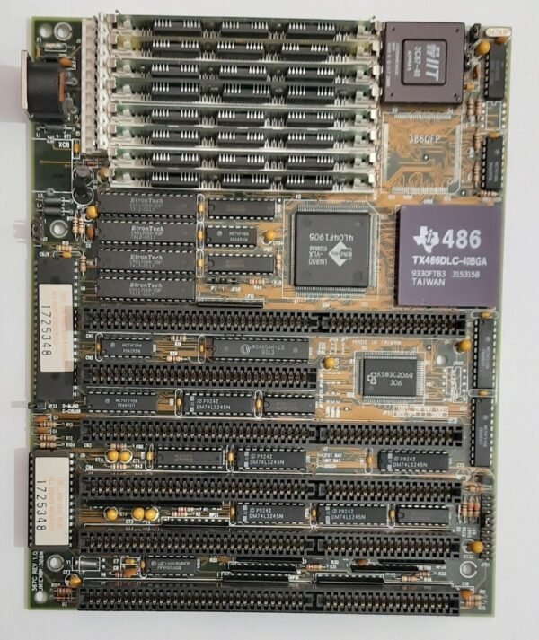 DataExpert UNICHIP-386WB ISA Mainboard + TI TX486DLC 40MHz + 4C87DLC-40 + 8MB