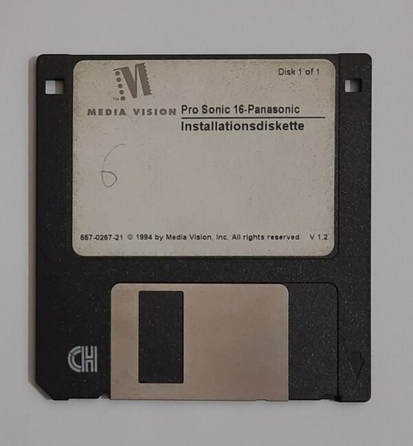 Media Vision Pro Sonic 16-Panasonic Installationsdiskette (Jazz16, 1994)