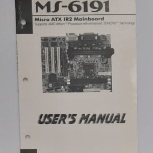 MSI MS-6191 Micro ATX IR2 Slot 1 Mainboard User's Manual / Handbuch
