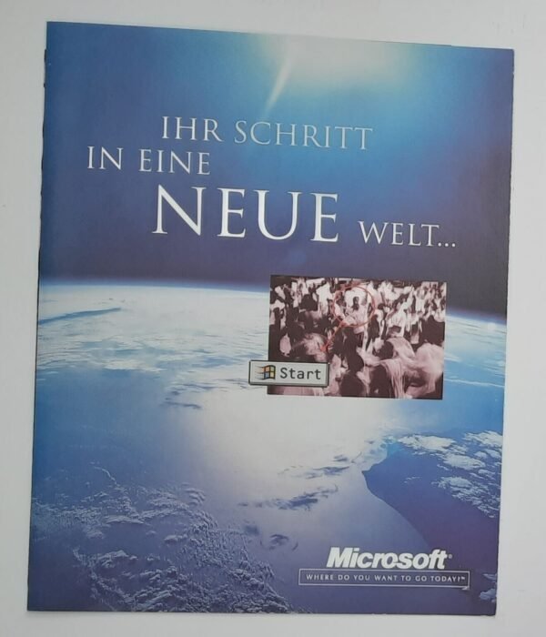Microsoft Retro Produkt-Registrierung "Ihr Schritt in eine Neue Welt"