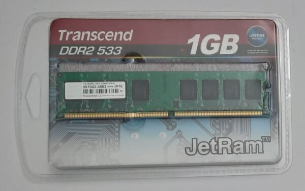 Transcent JetRAM DDR2 533 1GB (retro, JM533QLJ-1G, NOS)