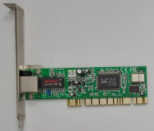 Buffalo LGY-PCI-TXD Rev. E1 PCI Netzwerkkarte (RTL8139C, RJ45, retro, 2002)