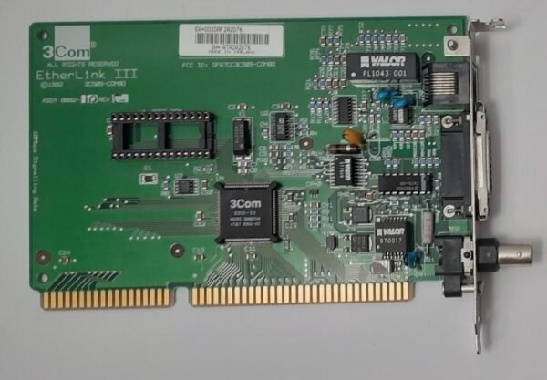 3COM EtherLink III 3C509B-COMBO ISA Netzwerkkarte (BNC, Koax, RJ45, retro, 1994)