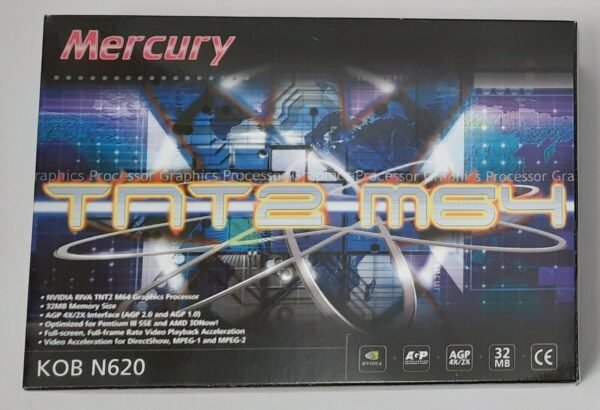 Mercury KOB N620 AGP Grafikkarte (nvidia Riva TNT2 M64, 32MB, retro,  NOS, 2002)
