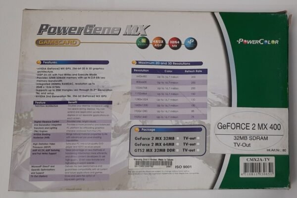 PowerColor PowerGene MX AGP Grafikkarte (GeForce2 MX400, 32MB, NOS, 2001) - Image 10