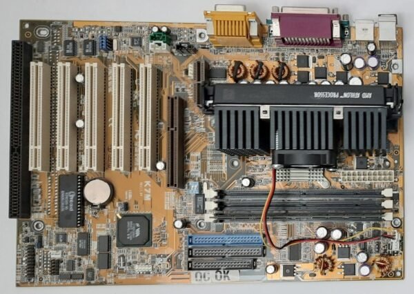 ASUS K7M Slot A ISA AGP retro Mainboard + AMD Athlon 750MHz + 256MB SD-RAM