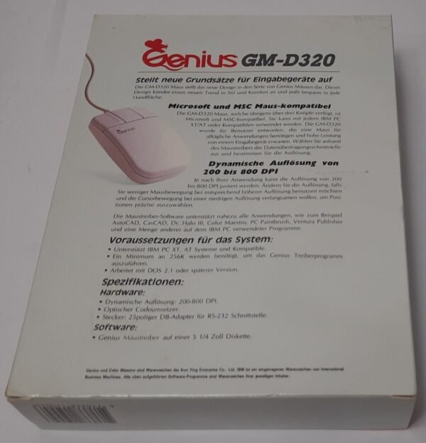 Genius GM-D320 Mouse (serielle Maus, RS232, retro, XT/AT, OVP, NOS) - Image 10