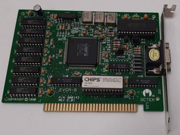 Octek EVGA-8 8-bit ISA VGA Grafikkarte (CHIPS F82C451, 256KB, retro, 1990) - Image 2