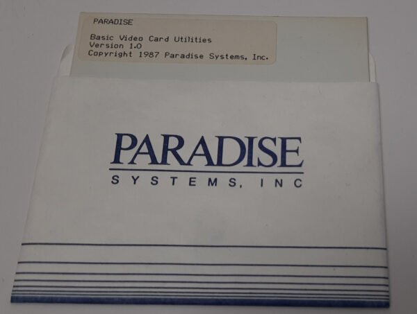 Paradise Basic Video Card Utilities 5.25" Diskette (retro, 1987)