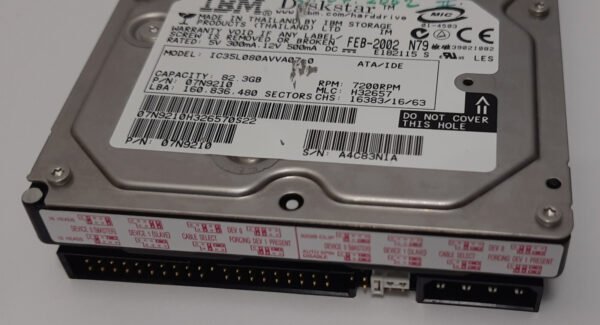 IBM Deskstar IC35L080AVVA07-0 IDE Festplatte (82GB, 7200U/min, retro, 2002) - Image 2