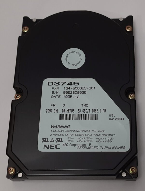 NEC D3745 IDE Festplatte (1.1GB, 1100MB, retro, 1995)