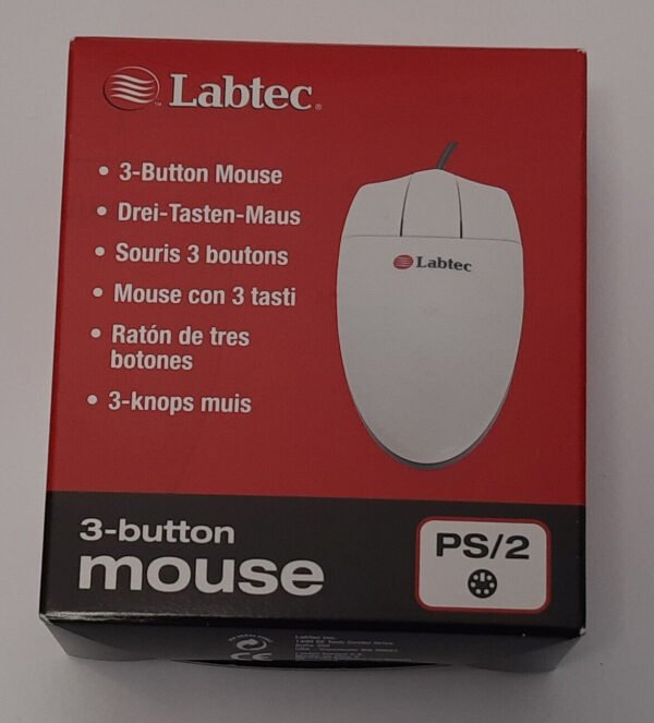 Labtec 3-Button Mouse PS/2 Maus (retro, NOS)