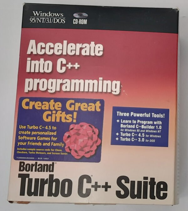 Borland Turbo C++ Suite (CD-ROM, 3.5" Disketten, DOS, retro, OVP, boxed, 1998)