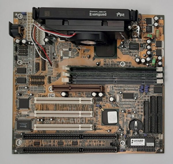 FIC KA-6100 Slot 1 AGP ISA retro Mainboard + Pentium II 400MHz + 128MB SD-RAM