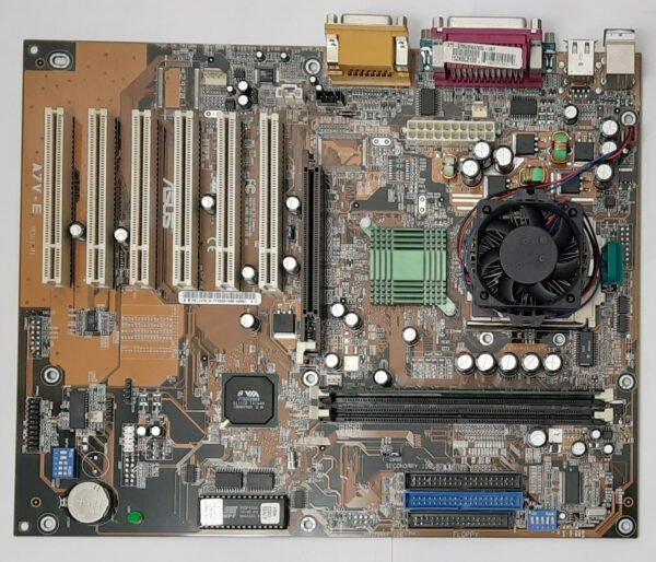 ASUS A7V-E Sockel A AGP retro Mainboard + AMD Athlon 900MHz + 256MB SD-RAM
