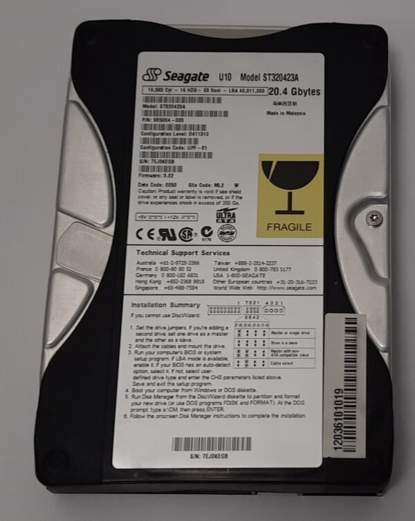 Seagate ST320423A IDE Festplatte (20GB, retro, 2000)