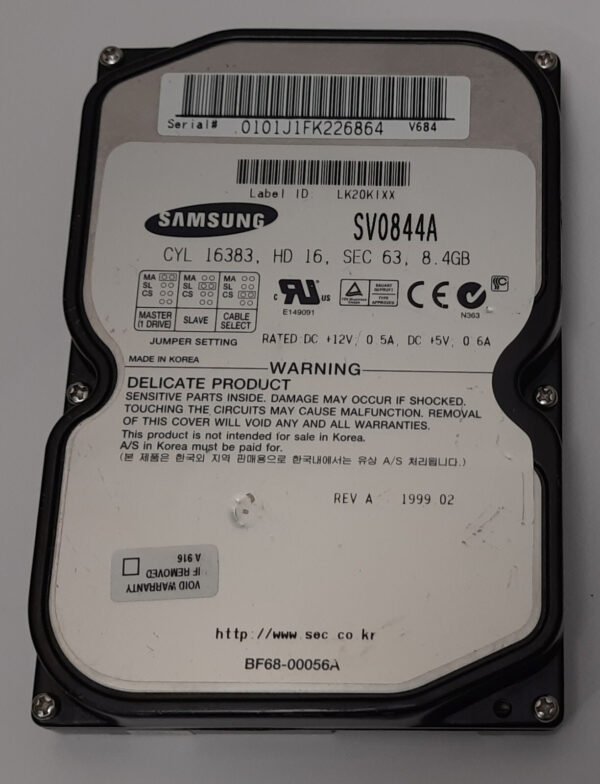 Samsung SV0844A IDE Festplatte (8.4GB, retro, 1999)