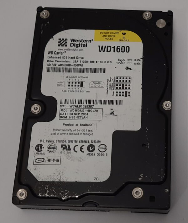 Western Digital WD1600 IDE Festplatte (160GB, retro, 2004)