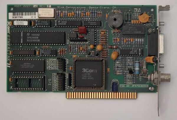 3COM Etherlink II 8-bit ISA Netzwerkkarte (3C503, ASSY#2227, BNC, retro, 1990)