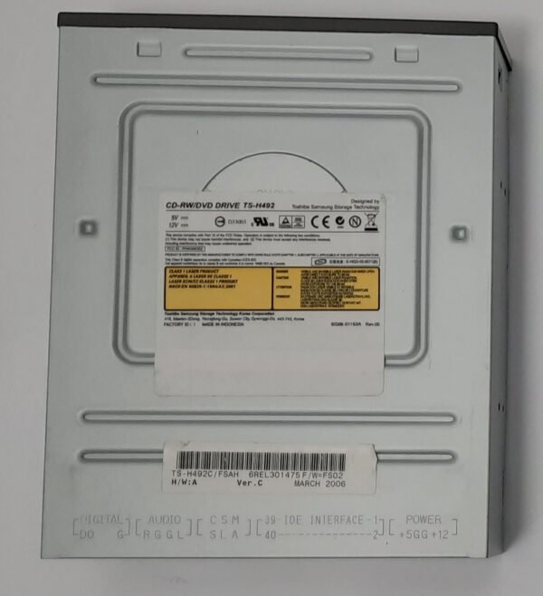 Toshiba / Samsung TS-H492 IDE 16x DVD CD-ROM-Laufwerk (52xCD-ROM, schwarz, 2006) - Image 2