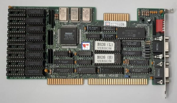 ABLE VGA III ISA Grafikkarte (Trident TVGA 8800CS, 512KB, EGA, VGA, retro, 1989)