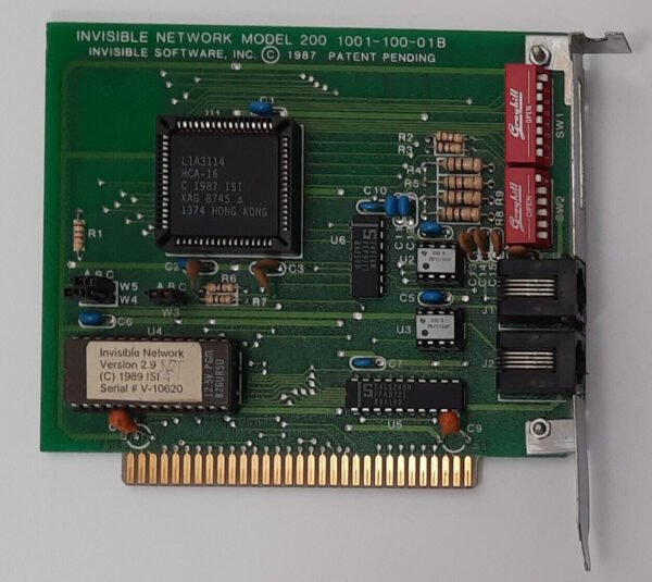 Invisible Network Model 200 8-bit ISA Netzwerkkarte (retro, 1987)